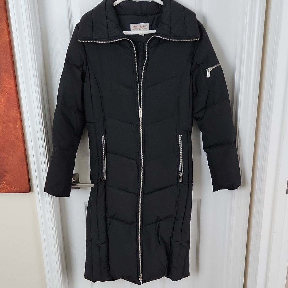 Michael Kors Women's Long Black Puffer Jacket